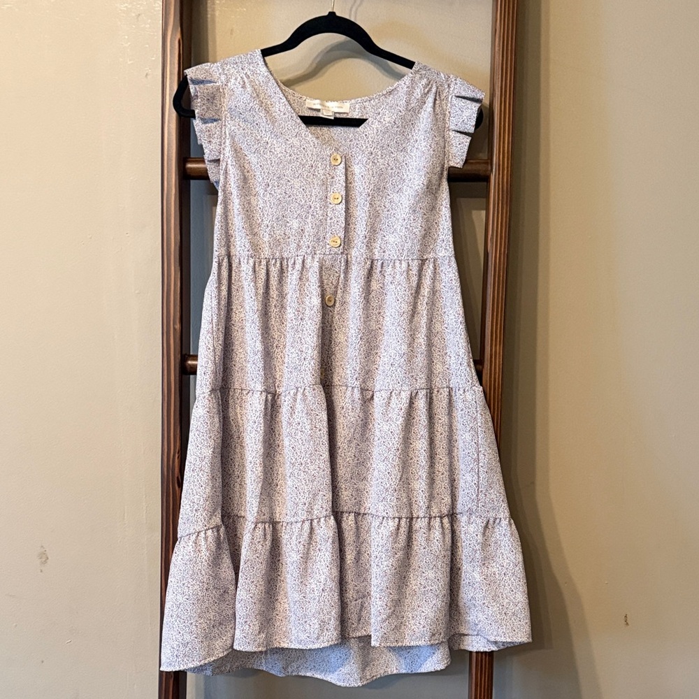 Monteau floral Dress with Button Accents